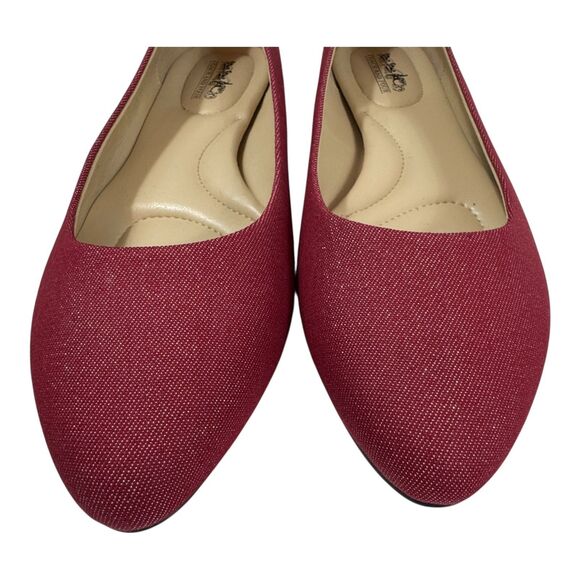 Coach and Four Red Metallic Melitta Ballet Flats Shoes Women's Size 10 Sparkly - Picture 4 of 16